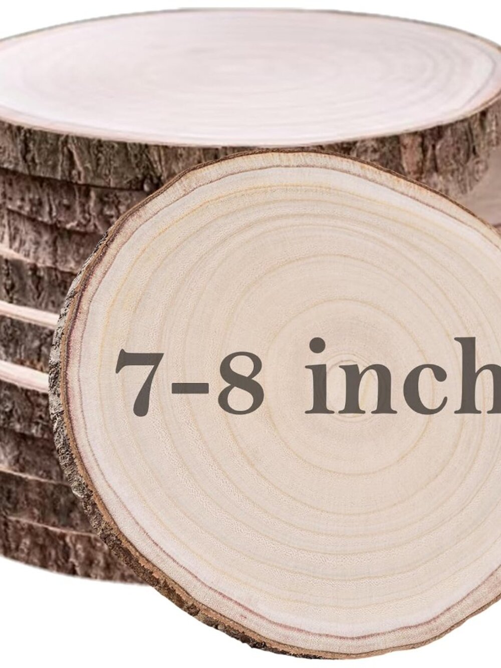10 Pcs Natural Paulownia Wood Slices 7-8 Inches,Wood Slices for Centerpieces Tab